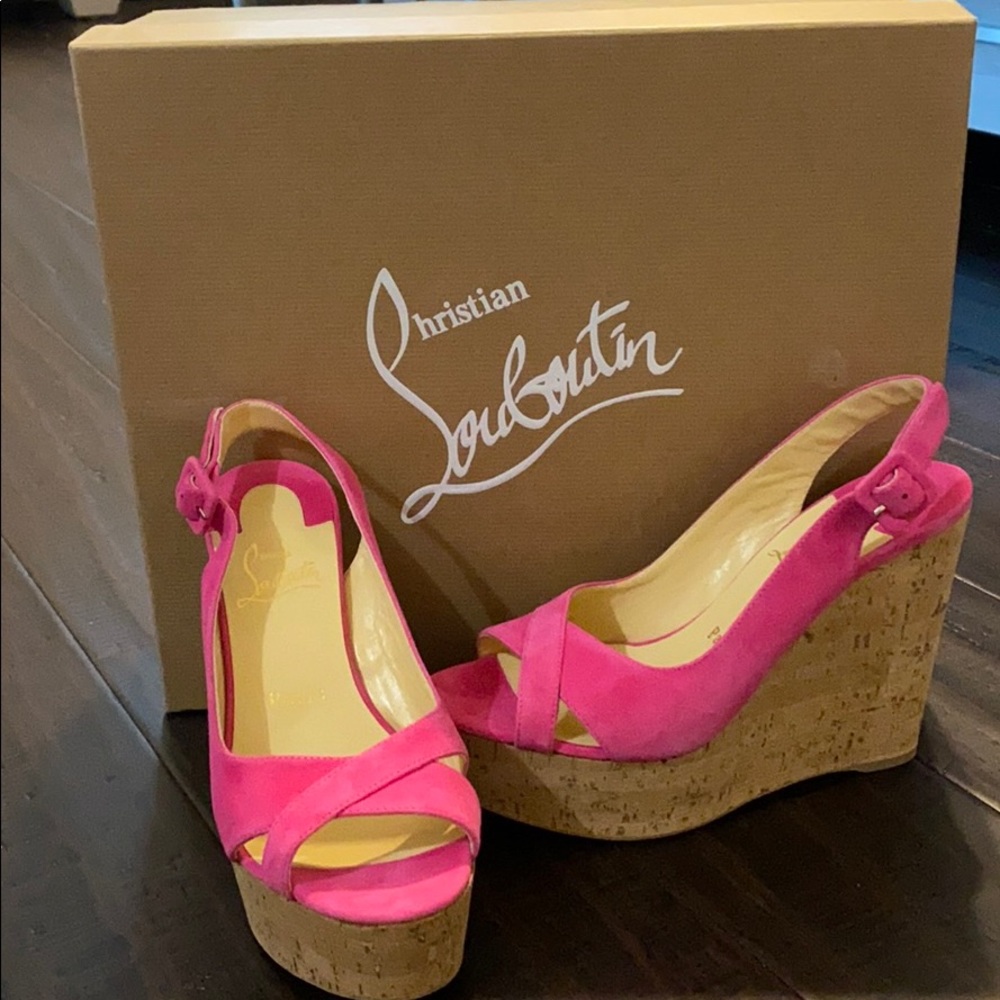 COPY - 100% authentic brand louboutin cork wedges!